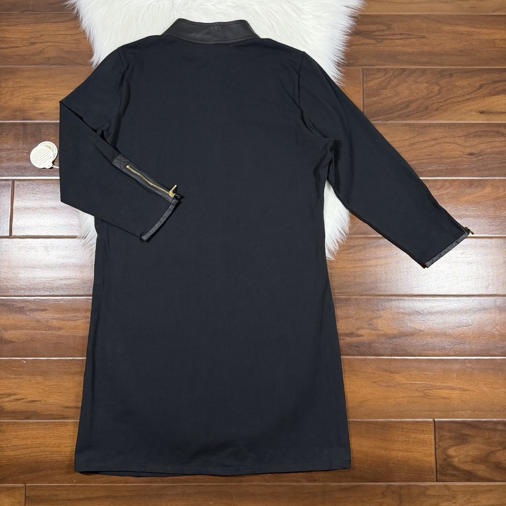 Spartina 449 Women's Size XL Black Vegan Leather Trim Nora Half Zip Dress - Picture 7 of 10